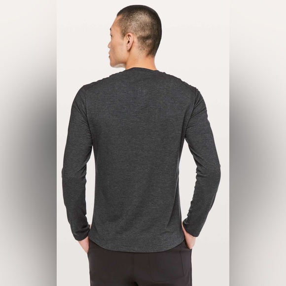 Lululemon- 5 Year Basic Long Sleeve Henley- Heathered Black- Medium- Like new!!! - Picture 3 of 11